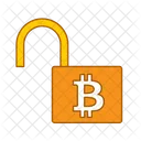 Desbloquear Bitcoin Desbloquear Abrir Bloqueio Ícone