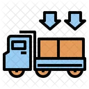 Camion Descarga Embalaje Icono