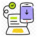 Transferencia De Datos Descarga De Datos Descarga Movil Icono