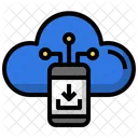 Descarga Movil En La Nube Telefono Inteligente Datos Icono