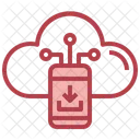 Descarga Movil En La Nube Telefono Inteligente Datos Icono