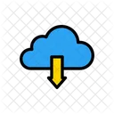 Nube Descarga Base De Datos Icono