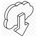 Descarga En La Nube Descarga En Linea Descarga De Datos Icono