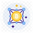 Descentralizado Bitcoin Blockchain Ícone
