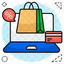 Desconto Em Compras Online Oferta Em Compras Online Negocio Em Compras Online Ícone