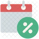 Calendario Descuento Ventas Icono
