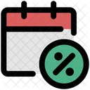 Calendario Descuento Ventas Icono
