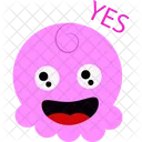 Desenho animado rosa feliz  Ícone
