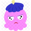Desenho animado rosa irritado  Ícone