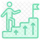 Icone De Linha Duotonica De Desenvolvimento De Carreira Icon