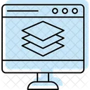 Desenvolvimento Full Stack Cor Sombra Icone Thinline Ícone