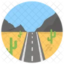 Desert Landscape Desert Road Cactus Plant Icon