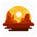 Puesta de sol en el desierto  Icono