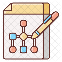 Design Algorithm Icon - Download in Colored Outline Style