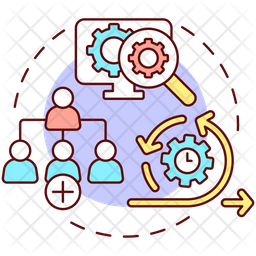 Designing systems and processes Icon - Download in Colored Outline Style