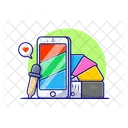Designing Tool Smartphone Color Selection Icon
