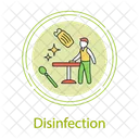 Desinfektion Mitarbeiter Tische Symbol