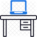 책상 작업 공간 사무실 아이콘