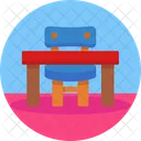 Desk and chair  Icon