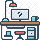 Desk Work Computer Cpu Icon