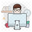 Desktop Man Office Icon