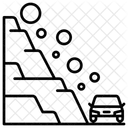 Deslizamento De Terra Pedra Rocha Ícone