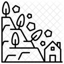 Deslizamento De Terra Pedra Rocha Ícone