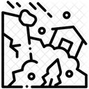Deslizamento De Terra Desastre Natural Perigoso Ícone