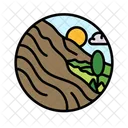 Deslizamiento De Tierra Inundacion Icono