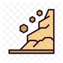 Deslizamientos De Tierra Caida De Piedras Avalanchas Icono