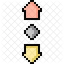 Deslizar Hacia Arriba Y Hacia Abajo Flecha Pixel Art Icono