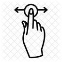 Desplazamiento Horizontal Mano Toque Icono