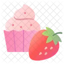 Dessert Strawberry Cake Icon