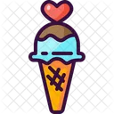Ice Cream Love Heart Icon