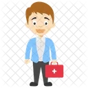 Homme Medecin Enfants Icône
