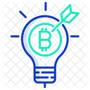 Alvo De Luz De Lampada Alvo De Bitcoin Ideia De Bitcoin Ícone