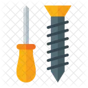 Destornillador Y Tornillo Destornillador Tornillo Icono