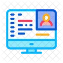 Computadora Pantalla Lugar De Trabajo Icono