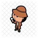 Detective Illustration Cartoon Icon
