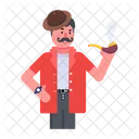 Detective Smoking Detective Pipe Secret Agent Icon