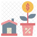 Deuda Dinero Casa Icono