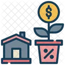 Deuda Dinero Casa Icono