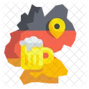 Deutschland Alkoholische Karte Symbol