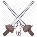 Epees Croisees Epees De Kendo Combat Icône