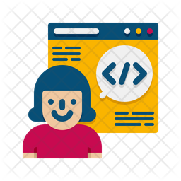 Developer Female Icon - Download in Flat Style