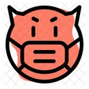 Devil Emoji With Face Mask Emoji Icon
