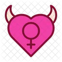 Devil Heart Gender Symbol Icon
