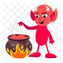 Devil Cooking Cauldron Evil Icon