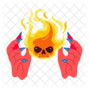 Devil Fire Burning Skull Icon