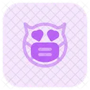 Devil Heart Eyes Emoji With Face Mask Emoji Icon